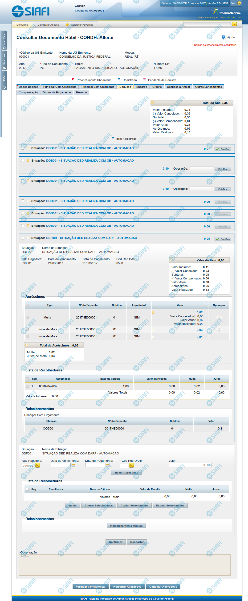 Lupa: Situação de Encargo — Manual SIAFI