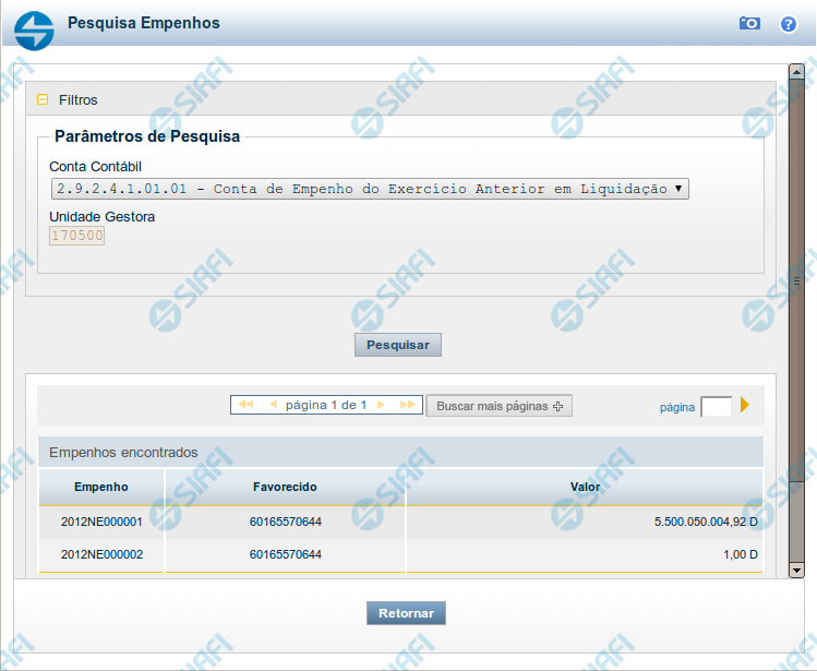 Lupa: Situação de Encargo — Manual SIAFI